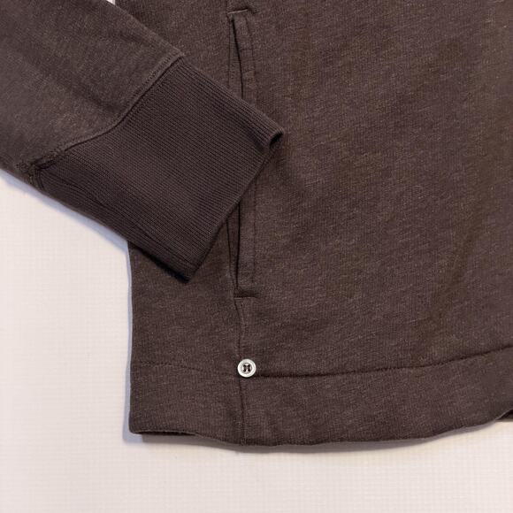 BOSS Orange Sweatshirt Mens Medium Brown Full Zip Stand Collar Rib Cuffs Knit - Picture 3 of 13